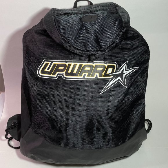 Upward Sports Backsack Black w/Wht & Yellow Lettered Logo Drawstring Unisex - Picture 1 of 5
